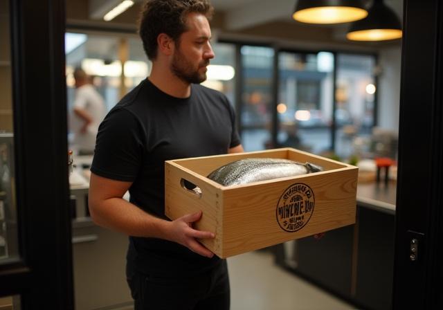 Levering af frisk fisk til en restaurant i København
