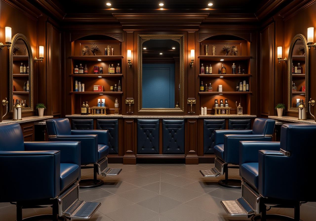 Interno elegante di Marineluxe Barbers a Roma